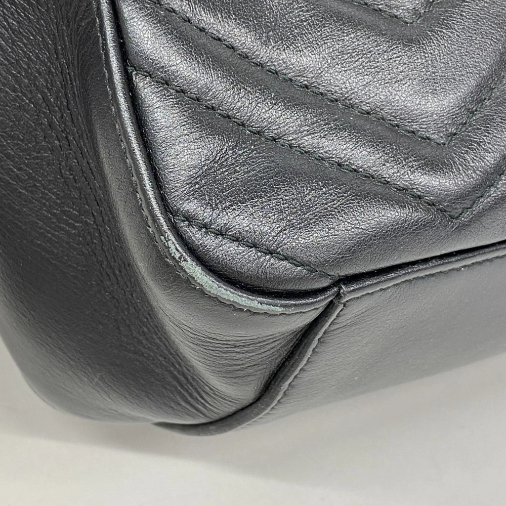 GUCCI Black Leather GG Marmont Backpack - Picture 6 of 10